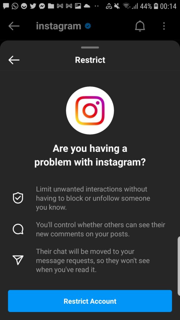 How to restrict someone on Instagram