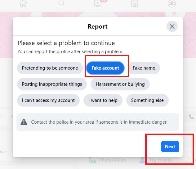 How to Report a Fake Facebook Account with PC