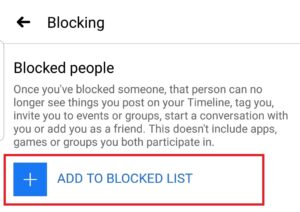 How to Block Someone on Facebook app